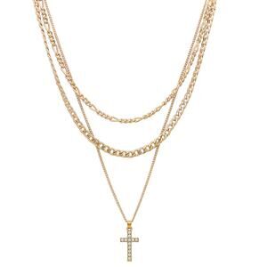 Amber Sceats x REVOLVE Cross Layered Necklace in Tri Tone Gold